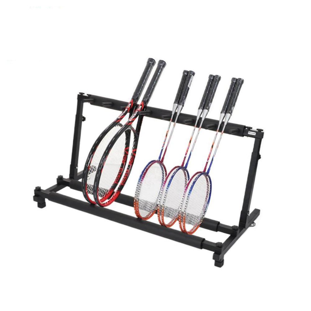FENOKD Tennis Racket Storage Rack, Foldable Tennis Racket Storage Holder, Badminton Racket Organizer Stand, Adjustable Height, for Gyms, Schools, Clubs, 8523590.5x43.5x40cm90.5x43.5x40cm