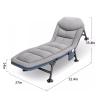 KrrNFYSG Camping Cot Oxford Cloth Folding Camping Bed Adjustable 5-Position Reclining Chaise Soft Lounge Chair W/Pillow Folding Bed view 2
