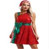 LiiYii Womens Christmas Dance Costume Santa Claus Dress Outfit with Santa Hat Dancewear Costumes Red Large view 4