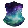 Green Blue Purple Galaxy Neck Gaiter UPF 50+ Sun Protection Face Mask Elastic Balaclavas Bandana Cooling Face Cover Scarf Cycling Neck Warmer Breathable Headwear for Men Women view 1