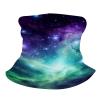 Green Blue Purple Galaxy Neck Gaiter UPF 50+ Sun Protection Face Mask Elastic Balaclavas Bandana Cooling Face Cover Scarf Cycling Neck Warmer Breathable Headwear for Men Women view 3