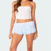 Y2k Lace Bloomers for Women Layered Ruffle Shorts Sweet Lolita Shorts Sexy Pumpkin Boy Shorts Pettipants(Blue,Small) view 3
