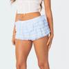 Y2k Lace Bloomers for Women Layered Ruffle Shorts Sweet Lolita Shorts Sexy Pumpkin Boy Shorts Pettipants(Blue,Small) view 4