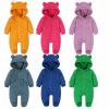 Newborn Baby Cartoon Bear Snowsuit Winter Coat Fleece Long Sleeve Zipper Hooded Romper Jumpsuit Christmas Outfit (A-Orange, 12-18 Months) view 2