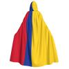 Flag of Colombia Print Unisex Hooded Cape Halloween Carnival Vampire Cosplay Cloak Hooded Cloak Costume view 1