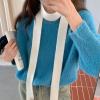 1pack Narrow Scarf Long Knitted Thin Scarf Autumn Warm Scarf Decoration Scarf Fashion Accessory view 3