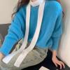 1pack Narrow Scarf Long Knitted Thin Scarf Autumn Warm Scarf Decoration Scarf Fashion Accessory view 4
