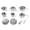 Ymiko Camping Cookware Set Stainless Steel Picnic Cooking Pot Cup Pan Plate Fork Spoon Portable view 2