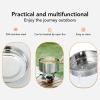 Ymiko Camping Cookware Set Stainless Steel Picnic Cooking Pot Cup Pan Plate Fork Spoon Portable view 4