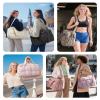 BAGSMART Gym Bag for Women, Small Personal Item Bag Puffer Duffle Bag, Weekender Overnight Bag Carry On Tote Bag for Travel, Black view 2