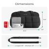 BAGSMART Gym Bag for Women, Small Personal Item Bag Puffer Duffle Bag, Weekender Overnight Bag Carry On Tote Bag for Travel, Black view 3