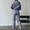 2 Piece Outfits Womens Fall Fashion 2024 Sweatsuit Long Sleeve Cropped Zip Up Hoodies Jogger Pants Workout Tracksuits view 4