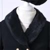 Betadog Toddler Kids Girls Wool Coat Winter Trench Jacket Outwear with Beret Hat Toddler Kids Girls (Black, 4-5 Years) view 2