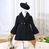 Betadog Toddler Kids Girls Wool Coat Winter Trench Jacket Outwear with Beret Hat Toddler Kids Girls (Black, 4-5 Years) view 3
