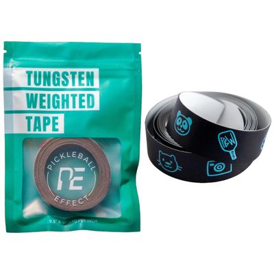 Pickleball Effect Weighted Tungsten Tape Plus Pickle Ball Paddle Edge Protection Tape Bundle