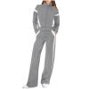 Women's Athletic Clothing Sets, Sweat Suits for Womens 2 Piece Long Sleeve Zip Up Sweatshirts Tracksuits Lounge Sets Gray view 1