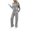 Women's Athletic Clothing Sets, Sweat Suits for Womens 2 Piece Long Sleeve Zip Up Sweatshirts Tracksuits Lounge Sets Gray view 2