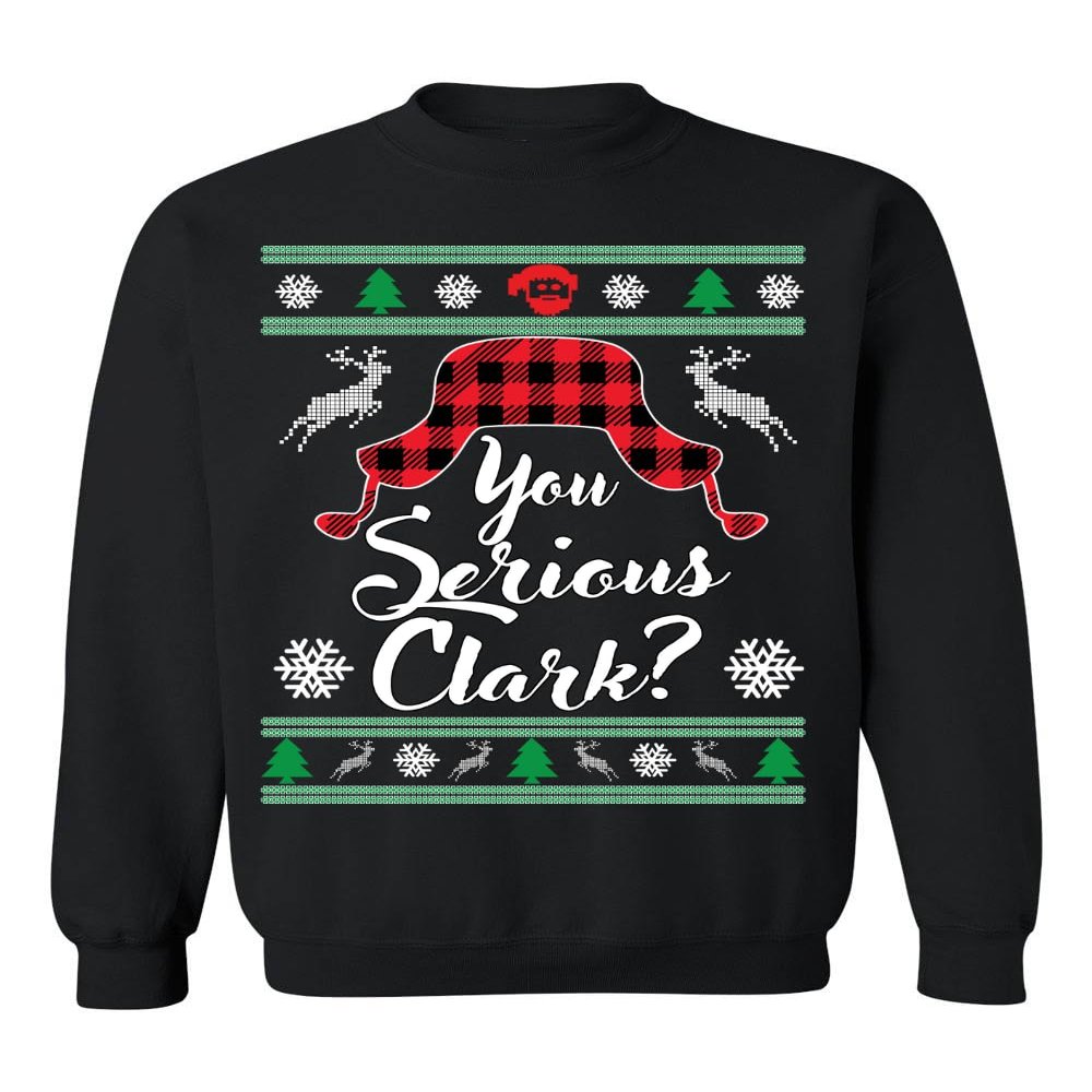 ALLNTRENDS Christmas Ugly Sweater Collection 2024 Cool Xmas Sweatshirts (3XL, You Serious Clark)