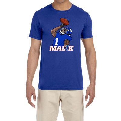 Blue New York Malik Nabers Catching Logo T-Shirt Adult Large