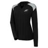Antigua Women's Black Philadelphia Eagles Opulent Long Sleeve Hoodie T-Shirt view 1
