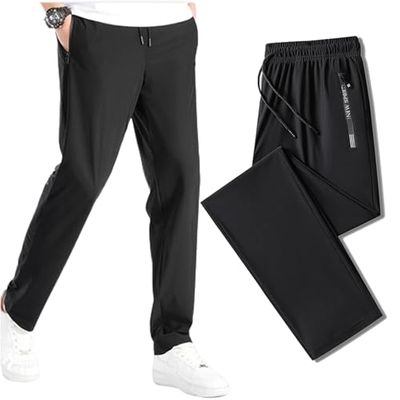 ComfysFit Stretch Active Pant,Womens Stretch Pants, Comfys Fit Women Quick Drying Pants (Black Flat-Leg 1,X-Large)