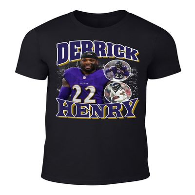 DTGVirgil Black Baltimore Derrick Henry Bootleg Style Throwback Style T-Shirt Men's Adult 2XL