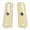 1911 Acrylic Ivory Grips w/Black & Silver Colt Medallions view 1