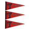 Texas Tech Mini Pennants - Size: 4" x 9" - Officially Licensed - 3 Pennants Per Pack view 1