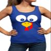 Large Royal Women Fitted Turkey Face Funny Thanksgiving Costume Sleeveless Tank Top T-Shirt view 1