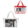 SeBUCUOO White Red Clear Purse for Stadium Events Large, Clear Concert Bag 12x6x12 Clear Stadium Bag, 12 x 6 x 12 Clear Gag Stadium Approved 12 x 12 Clear Stadium Bag view 1