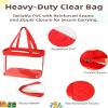 SeBUCUOO White Red Clear Purse for Stadium Events Large, Clear Concert Bag 12x6x12 Clear Stadium Bag, 12 x 6 x 12 Clear Gag Stadium Approved 12 x 12 Clear Stadium Bag view 3