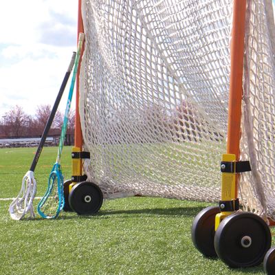 Lacrosse Goal Wheels - College Size (8" Wheels) - Easily Move Nets with Convienient Rolling Wheels - Hook-and-Loop Fastener Strap Attachement