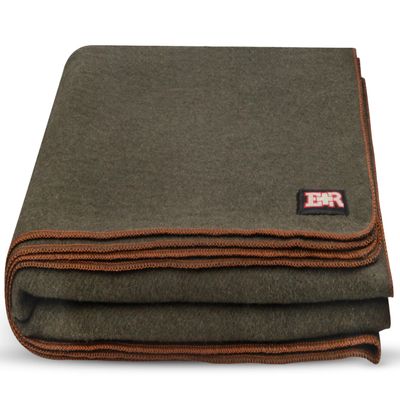 Ever Ready First Aid Military Wool Blanket - 95% Wool, Washable, Perfect for Outdoors, Picnics, Travel, Car & Bushcraft Emergency Blanket, 96" x 108", 8.45 lbs. - Olive Drab - King Size