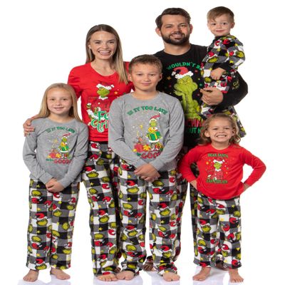 The Grinch Pajama Set Toddler Dr Seuss The Grinch Dear Santa Christmas Fleece Pajama Pants 2-Piece Pajama Set (2T)
