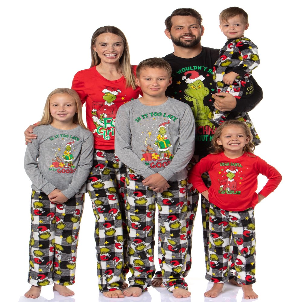 The Grinch Pajama Set Toddler Dr Seuss The Grinch Dear Santa Christmas Fleece Pajama Pants 2-Piece Pajama Set (2T)