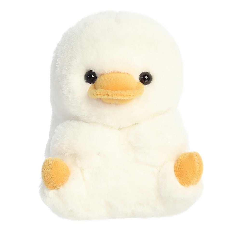 Aurora Playful Rolly Pet Delight Duck Stuffed Animal - Compact Size for On-The-Go Fun - for Adults, Kids, Birthdays, and Anniversaries - White 5 Inches