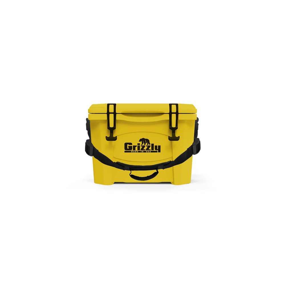 Grizzly 15 Cooler | 15 qt Ice Chest Durable Rotomolded Insulated | Made in USA | Warranty for Life | for Beach Boat Camping Fishing Hunting | G15 | Yellow