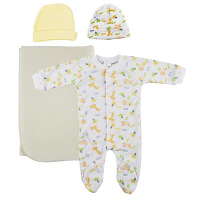 Bambini NC-0973L Unisex Newborn Baby 5 Piece Layette Sets, Yellow