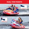 Airhead Big Mable, 1-2 Rider - Inflatable Towable Tube for Boating and Water Sports, Heavy Duty Full Nylon Cover & Zipper with EVA Foam Padding, Easy Inflating & Deflating - USA Stars & Stripes view 2