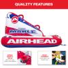 Airhead Big Mable, 1-2 Rider - Inflatable Towable Tube for Boating and Water Sports, Heavy Duty Full Nylon Cover & Zipper with EVA Foam Padding, Easy Inflating & Deflating - USA Stars & Stripes view 4