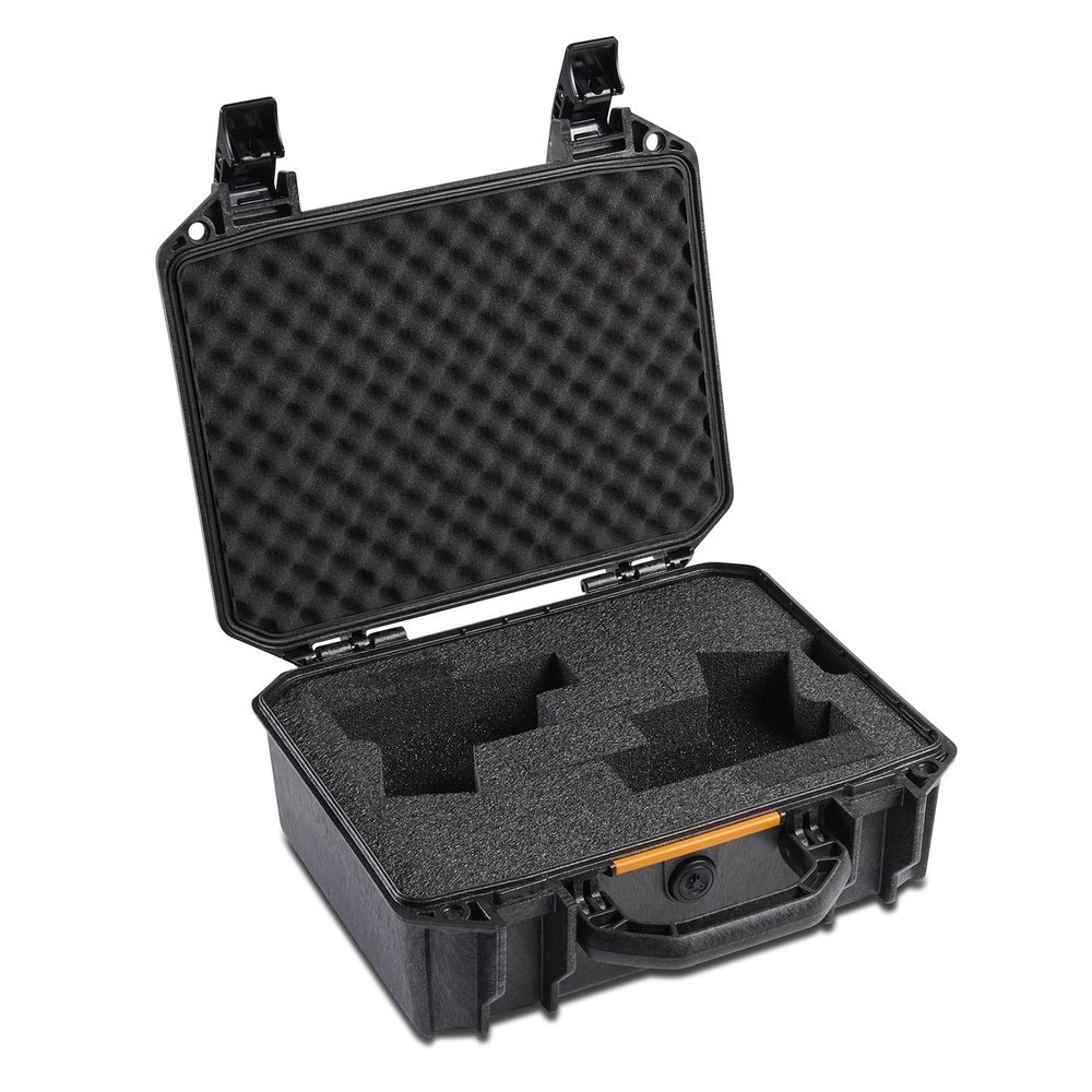 Pelican Vault v200-2 Pistol Case for Glock Handguns with 4 Magazine Wells - Pre-Cut Foam Handgun Case (Black)
