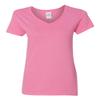 Gildan Heavy Cotton Women's V-Neck, T Shirt (2-Pack) Azalea view 1