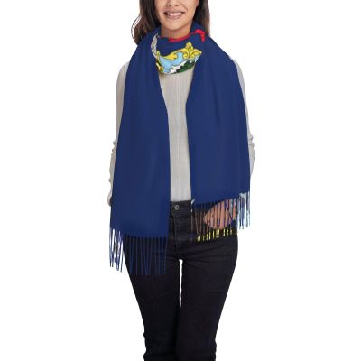 DRTGEDS Maine State Flag Sweet Print Women'S Super Soft Classic Cashmere Winter Fringed Scarf For Spring Fall Winter