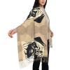 DRTGEDS Cute Pug Dog Sweet Print Women'S Super Soft Classic Cashmere Winter Fringed Scarf For Spring Fall Winter view 4