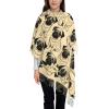 DRTGEDS Cute Pug Dog Sweet Print Women'S Super Soft Classic Cashmere Winter Fringed Scarf For Spring Fall Winter view 3