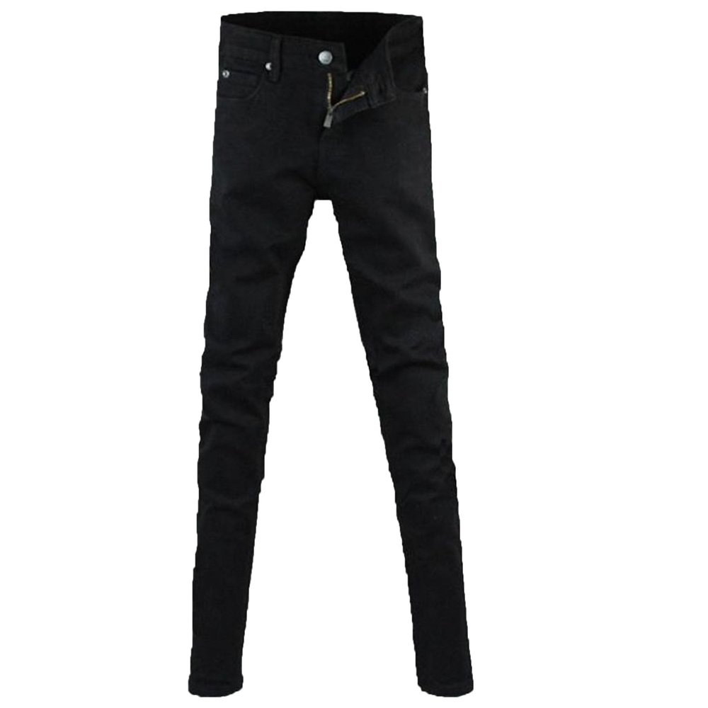 QOAAIE Men's Skinny Jeans Slim Fit Stretch Comfy Denim Pencil Pants Fashion Casual Tight Jean Trousers (Black,37)