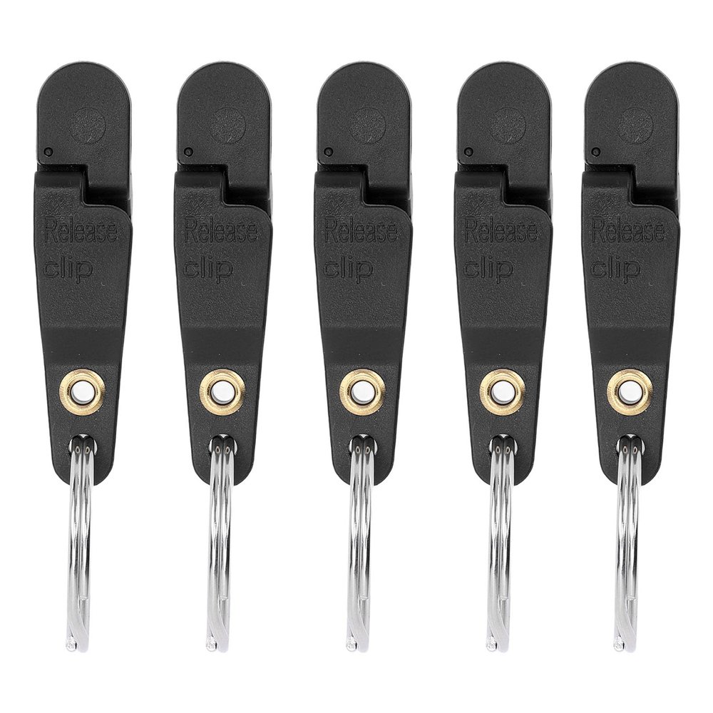 10Pcs Heavy Tension Snap Release Clip Fishing Trolling Padded Release Clip with Key Ring for Planer Board Kite (Black)