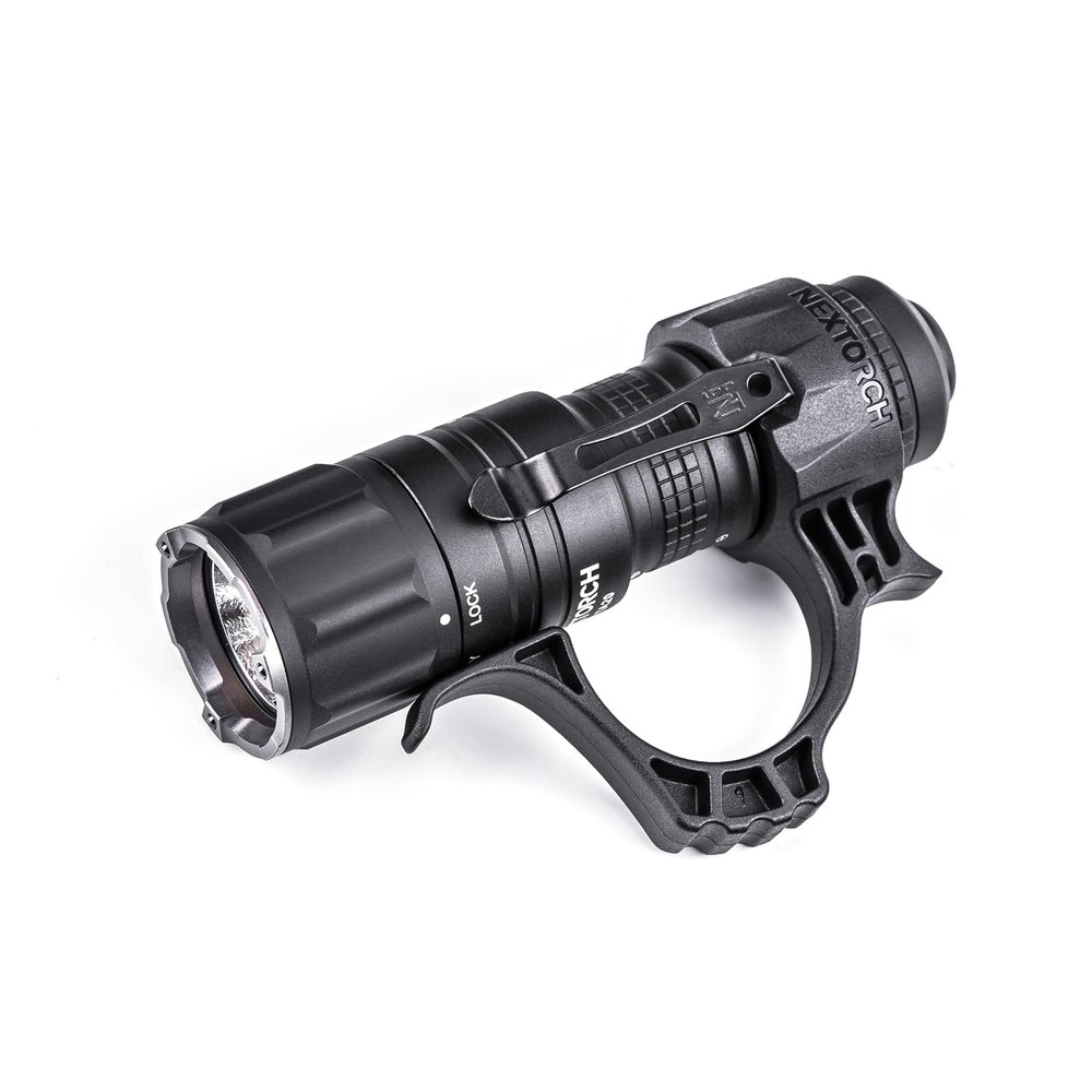 NEXTORCH TA20 Set Tactical Flashlight High Lumens, 1000 Lumens Powerful Emergency Rechargeable Compact Flashlight with 3 Modes & Strobe & Ceramic Glass Breaker, Tactical Rings included for Outdoor Use