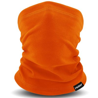 Meilzer Kids Neck Warmer Gaiter Winter Fleece Face Neck Cover Balaclava Cold Weather Windproof Face Mask for Boys Girls (orange)