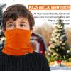 Meilzer Kids Neck Warmer Gaiter Winter Fleece Face Neck Cover Balaclava Cold Weather Windproof Face Mask for Boys Girls (orange) view 3